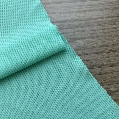 75D Yarn Count Ivory Polyester Eyelet Bird Eye Mesh Jersey Fabric For Sportswear