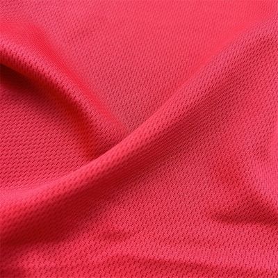 75D Yarn Count Ivory Polyester Eyelet Bird Eye Mesh Jersey Fabric For Sportswear