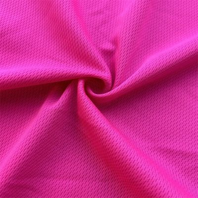 75D Yarn Count Ivory Polyester Eyelet Bird Eye Mesh Jersey Fabric For Sportswear