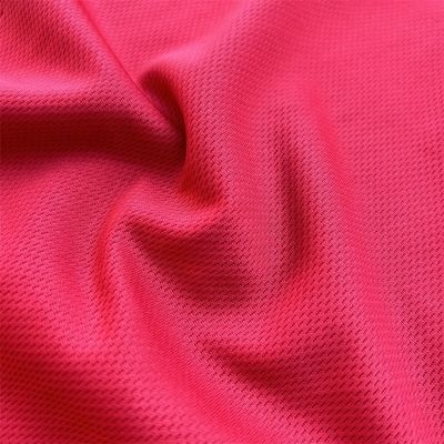 Burgundy Polyester Knitted Dry Fit Eyelet Jersey Fabric Breathable For Sports Wear