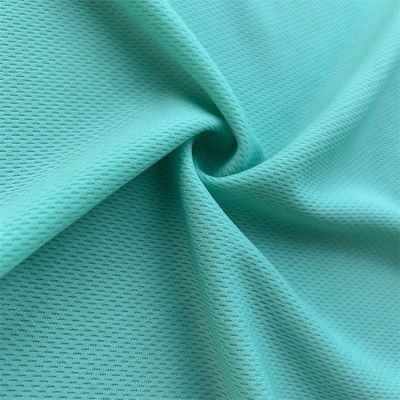 75D Yarn Count Ivory Polyester Eyelet Bird Eye Mesh Jersey Fabric For Sportswear