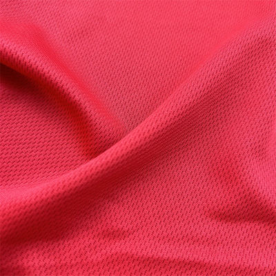 Burgundy Polyester Knitted Dry Fit Eyelet Jersey Fabric Breathable For Sports Wear